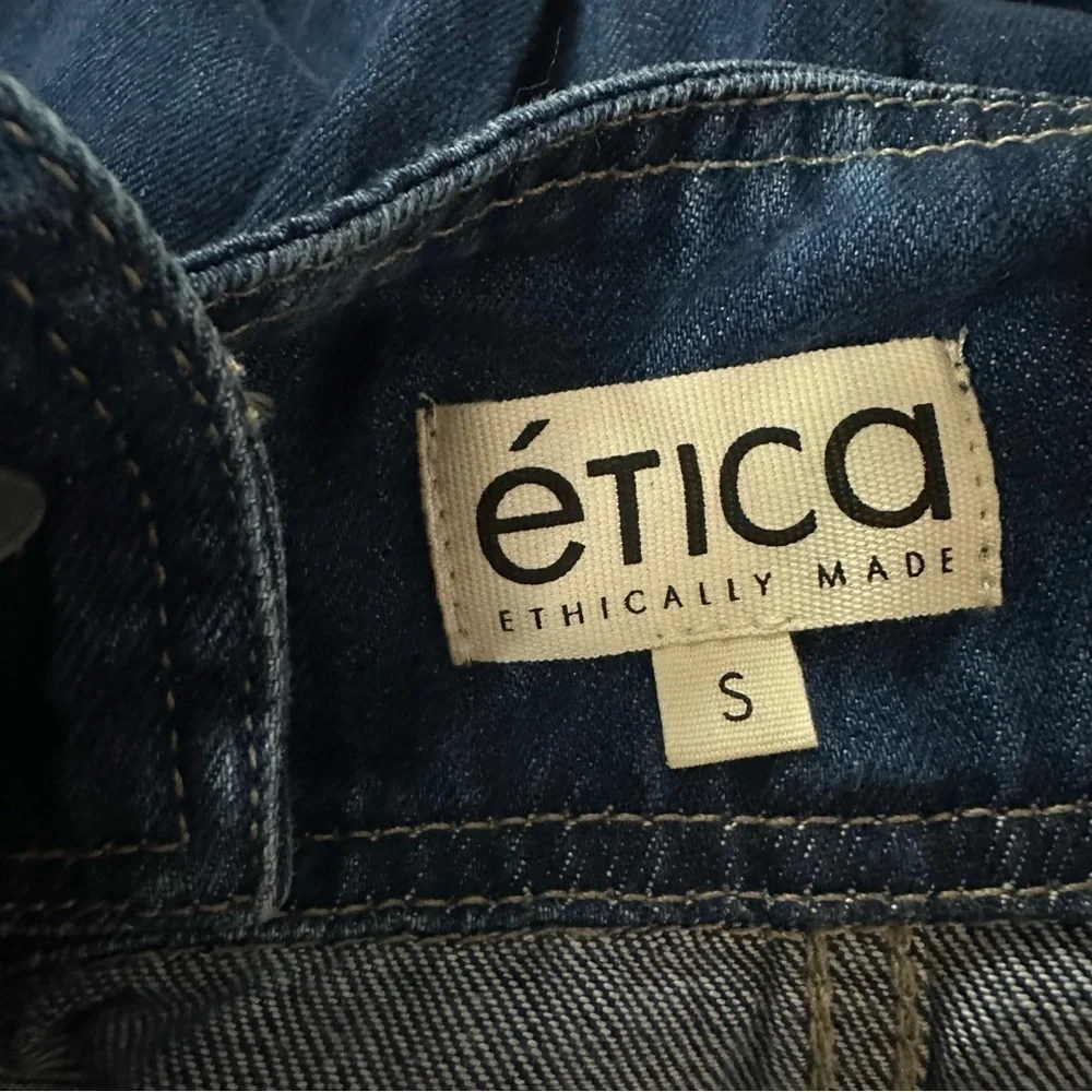 Etica Martine Plunge Neck Open Back Denim Maxi Dress Size Small NWT